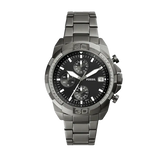 Fossil Bronson Chronograph Black Dial Grey Steel Strap Watch for Men - FS5852 Authentic Buy Shop Now