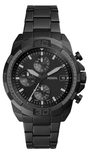 Fossil Bronson Chronograph Black Dial Black Steel Strap Watch for Men - FS5853 Authentic Buy Shop Now