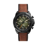 Fossil Bronson Chronograph Black Dial Brown Leather Strap Watch for Men - FS5856 Authentic Buy Shop Now