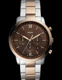 Fossil Neutra Chronograph Brown Dial Two Tone Steel Strap Watch for Men - FS5869 Authentic Buy Shop Now