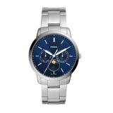 Fossil Neutra Minimalist Moonphase Blue Dial Silver Steel Strap Watch for Men - FS5907 Authentic Buy Shop Now