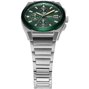 Fossil Everett Chronograph Green Dial Silver Steel Strap Watch for Men - FS5964 Authentic Buy Shop Now