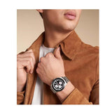 Fossil Sport Tourer Chronograph Black Dial Silver Steel Strap Watch for Men - FS6045 Authentic Buy Shop Now