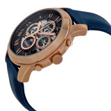 Fossil Grant Automatic Blue Dial Blue Leather Strap Watch for Men - ME3029 Authentic Buy Shop Now