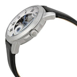 Fossil Grant Skeleton White Dial Black Leather Strap Watch for Men - ME3053 Authentic Buy Shop Now