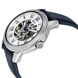 Fossil Grant Automatic Skeleton White Dial Black Leather Strap Watch for Men - ME3101 Authentic Buy Shop Now