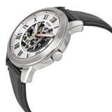 Fossil Grant Automatic Skeleton White Dial Black Leather Strap Watch for Men - ME3101 Authentic Buy Shop Now