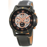 Fossil Grant Sport Automatic Skeleton Black Dial Black Leather Strap Watch for Men - ME3138 Authentic Buy Shop Now