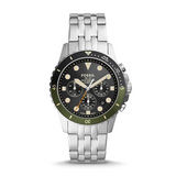 Fossil FB-01 Chronograph Black Dial Silver Steel Strap Watch for Men - FS5864 Authentic Buy Shop Now