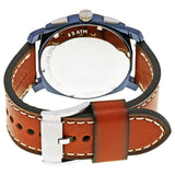 Fossil Machine Chronograph Blue Dial Brown Leather Strap Watch for Men - FS5232 Authentic Buy Shop Now