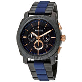 Fossil Machine Chronograph Black Dial Two Tone Steel Strap Watch for Men - FS5164 Authentic Buy Shop Now