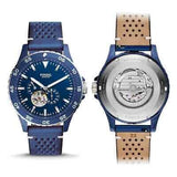 Fossil Crewmaster Sports Automatic Blue Dial Blue Leather Strap Watch for Men - ME3149 Authentic Buy Shop Now