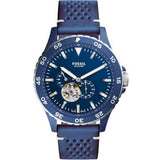 Fossil Crewmaster Sports Automatic Blue Dial Blue Leather Strap Watch for Men - ME3149 Authentic Buy Shop Now