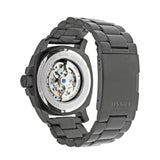 Fossil Modern Machine Automatic Silver Dial Black Steel Strap Watch for Men - ME3080 Authentic Buy Shop Now