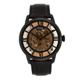 Fossil Townsman Automatic Skeleton Brown Dial Brown Leather Strap Watch for Men - ME3098 Authentic Buy Shop Now