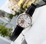 Fossil Townsman Automatic White Dial Black Leather Strap Watch for Men - ME3104 Authentic Buy Shop Now