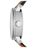 Fossil Boyfriend Automatic Skeleton Silver Dial Brown Leather Strap Watch for Women - ME3109 Authentic Buy Shop Now
