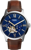 Fossil Townsman Automatic Blue Dial Brown Leather Strap Watch for Men - ME3110 Authentic Buy Shop Now