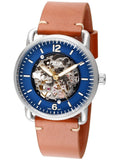 Fossil Commuter Automatic Skeleton Blue Dial Brown Leather Strap Watch for Men - ME3159 Authentic Buy Shop Now