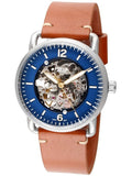Fossil Commuter Automatic Skeleton Blue Dial Brown Leather Strap Watch for Men - ME3159 Authentic Buy Shop Now