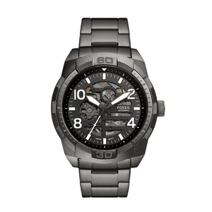 Fossil Bronson Automatic Skeleton Black Dial Grey Steel Strap Watch for Men - ME3255 Authentic Buy Shop Now