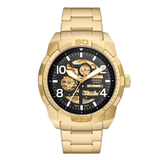Fossil Bronson Automatic Skeleton Black Dial Gold Steel Strap Watch for Men - ME3257 Authentic Buy Shop Now