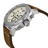 Fossil Modern Machine White Dial Brown Leather Strap Watch for Men - FS4929 Authentic Buy Shop Now