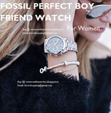 Fossil Perfect Boyfriend Mother of Pearl Blue Dial Silver Steel Strap Watch for Women - ES3880 Authentic Buy Shop Now