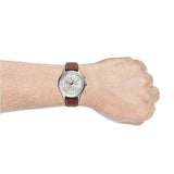 Fossil Retro Pilot Chronograph Silver Dial Brown Leather Strap Watch for Men - FS5809 Authentic Buy Shop Now