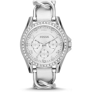Fossil Riley White Dial White Leather Strap Watch for Women - ES3463 Authentic Buy Shop Now