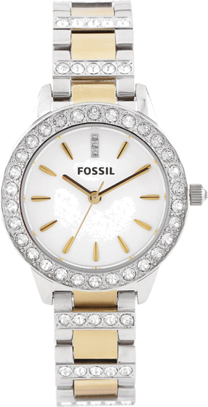 Fossil Jesse Crystals White Dial Two Tone Steel Strap Watch for Women - ES2409 Authentic Buy Shop Now
