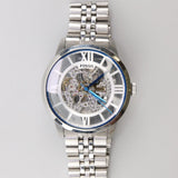 Fossil Townsman Automatic Skeleton Silver Dial Silver Steel Strap Watch for Men - ME3044 Authentic Buy Shop Now