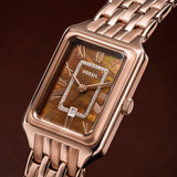 Fossil Raquel Three Hand Date Brown Dial Rose Gold Steel Strap Watch For Women - ES5323 Authentic Buy Shop Now