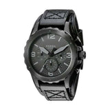 Fossil Nate Chronograph Black Dial Black Leather Strap Watch for Men - JR1510 Authentic Buy Shop Now