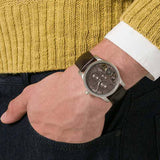 Fossil Twist Chronograph Multifunction Taupe Dial Brown Leather Strap Watch for Men - ME1098 Authentic Buy Shop Now