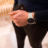 Fossil Neutra Chronograph Black Dial Silver Steel Strap Watch for Men - FS5384 Authentic Buy Shop Now