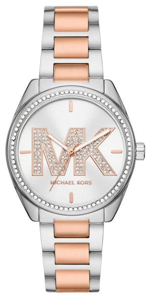 Michael Kors Janelle Silver Dial Two Tone Steel Strap Watch For Women - MK7383 Authentic Buy Shop Now