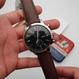 Fossil Townsman Chronograph Black Dial Brown Leather Strap Watch for Men - FS5280 Authentic Buy Shop Now