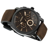Fossil Machine Flight Chronograph Brown Dial Brown Leather Strap Watch for Men - FS4656 Authentic Buy Shop Now