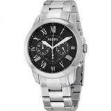 Fossil Grant Chronograph Black Dial Silver Steel Strap Watch for Men - FS4736 Authentic Buy Shop Now