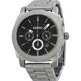 Fossil Machine Chronograph Black Dial Silver Steel Strap Watch for Men - FS4776 Authentic Buy Shop Now