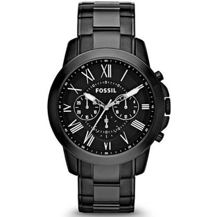 Fossil Grant Chronograph Black Dial Black Steel Strap Watch for Men - FS4832 Authentic Buy Shop Now