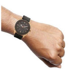 Fossil Machine Chronograph Black Dial Black Leather Strap Watch for Men - FS5120 Authentic Buy Shop Now