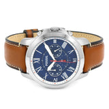 Fossil Grant Chronograph Blue Dial Brown Leather Strap Watch for Men - FS5210 Authentic Buy Shop Now