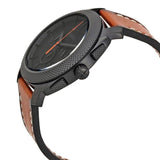 Fossil Machine Chronograph Black Dial Brown Leather Strap Watch for Men - FS5234 Authentic Buy Shop Now