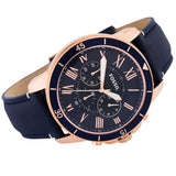 Fossil Grant Sport Chronograph Blue Dial Blue Leather Strap Watch for Men - FS5237 Authentic Buy Shop Now
