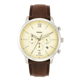 Fossil Neutra Chronograph White Dial Brown Leather Strap Watch for Men - FS5380 Authentic Buy Shop Now