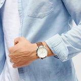 Fossil Neutra Chronograph White Dial Brown Leather Strap Watch for Men - FS5380 Authentic Buy Shop Now