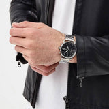 Fossil The Commuter Black Dial Silver Steel Strap Watch for Men - FS5399 Authentic Buy Shop Now