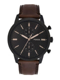 Fossil Townsman Chronograph Black Dial Brown Leather Strap Watch for Men - FS5437 Authentic Buy Shop Now